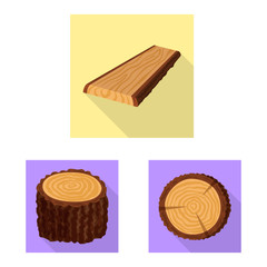 Vector design of material and nature logo. Collection of material and raw stock vector illustration.