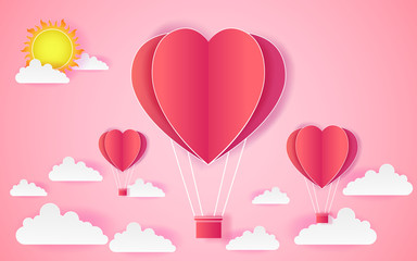 Obraz na płótnie Canvas card Valentine's day balloon heart love Invitation on vector abstract background