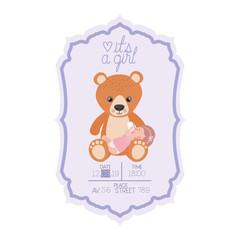 its a girl card with little baby character
