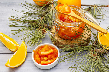 Obraz na płótnie Canvas Orange fruit jam
