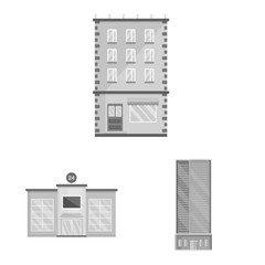 Vector illustration of construction and city icon. Collection of construction and center stock symbol for web.