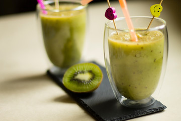 green fruit smoothie from kiwi