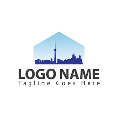 Fototapeta premium Cityscape Real estate logo