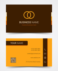 Modern business card design template set, vector illustration