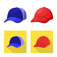 Vector design of clothing and cap icon. Set of clothing and beret stock symbol for web.
