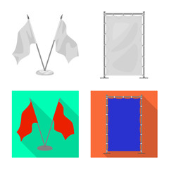 Vector illustration of texture and presentation icon. Set of texture and media vector icon for stock.