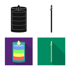 Vector design of relaxation and flame icon. Collection of relaxation and wax vector icon for stock.