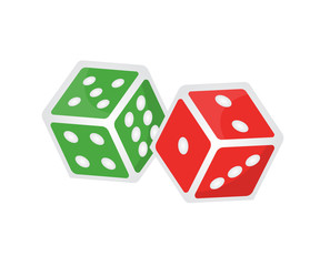 Two gaming dices isometric illustration