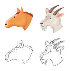 Isolated object of agriculture and breeding sign. Set of agriculture and organic vector icon for stock.