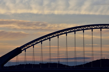 Bridge silhouette at sunset