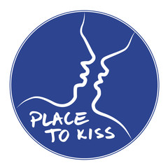 Command sign - Place to kiss - vector icon
