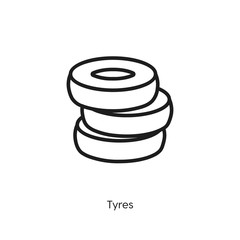 tyre icon. wheel icon vector. Linear style sign for mobile concept and web design. tyres symbol illustration. vector graphics - Vector	