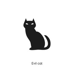 evil cat icon vector symbol sign