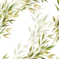 Fototapeta na wymiar Watercolor wheat ears seamless pattern.Image of ears of wheat on a white and colored background.