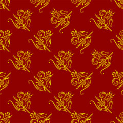 Aum (Om) The Holy Motif Seamless Pattern