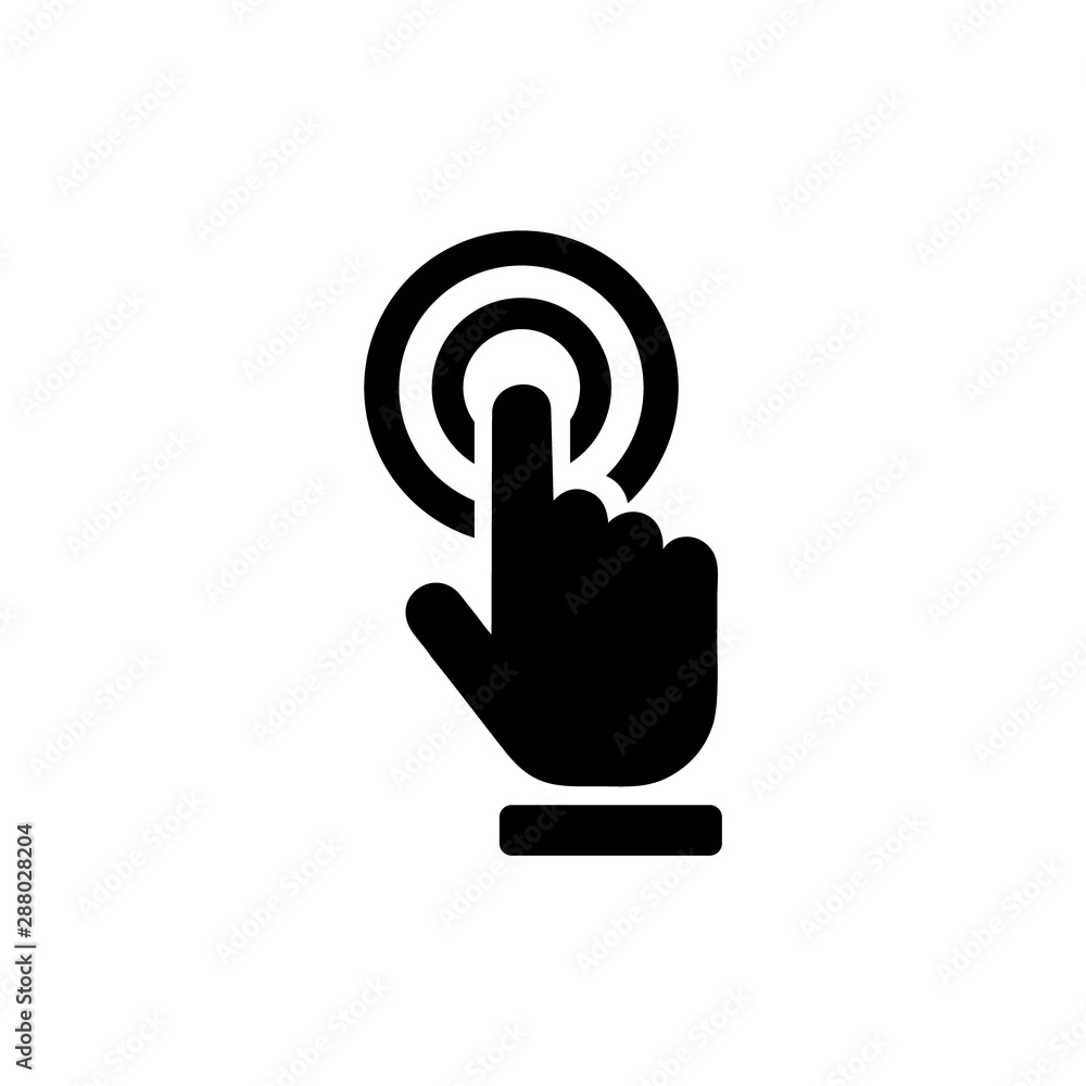 Poster hand cursor click icon logo
