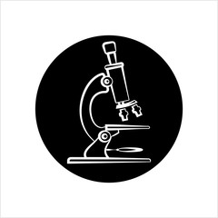 Microscope Icon, Laboratory Magnification Instrument