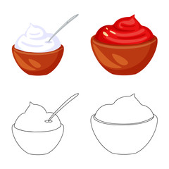 Isolated object of taste and product symbol. Collection of taste and cooking stock symbol for web.