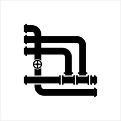 Pipe Icon, Pipe Fitting Icon, Water, Gas, Oil Pipeline, Plumbing Work