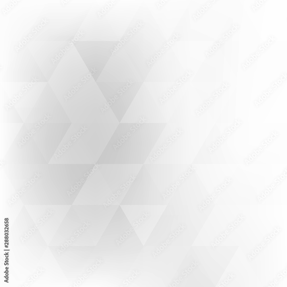Fototapete White background with transparent triangles. Subtle bw vector graphic pattern