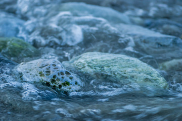 The pebbles on the beach at Sea 