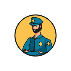 police officer worker avatar character