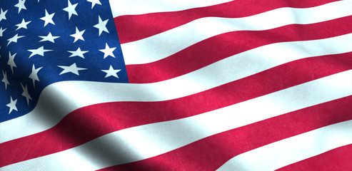 USA flag waving in the wind