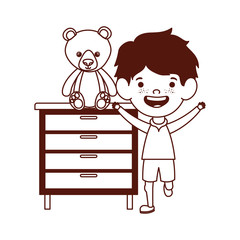 cute little boy baby with drawer character