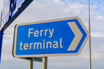 Sign to a ferry terminal