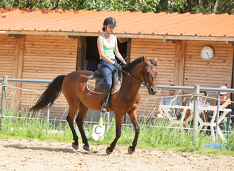 riding girl and horse