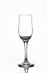 empty glass wine glass on a white background
