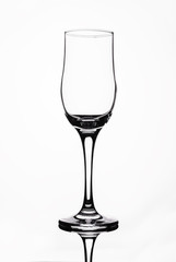 empty glass wine glass on a white background