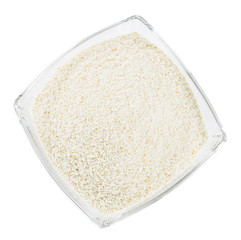 Portion of Breadcrumbs isolated on white background (selective focus)