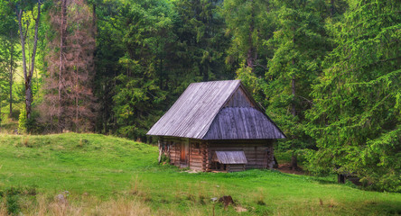 Hut high in the mountains