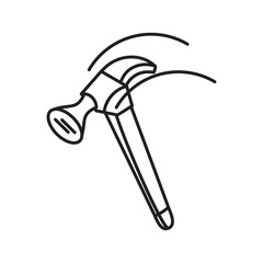 hammer tool handle isolated icon