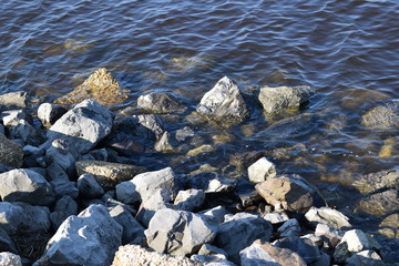 Rocks and water