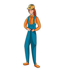 Obraz premium female builder worker avatar character
