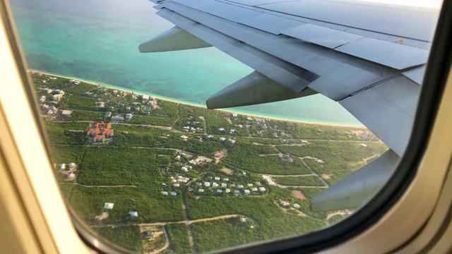 Airplane View Flying Providenciales Turks and Caicos Islands