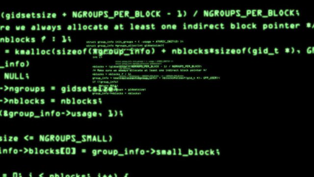 Camera move through pieces of software source code