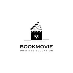 Fototapeta premium Book Movie for Positive Education Logo