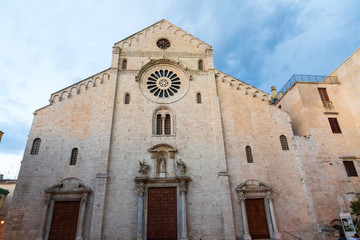 Fototapeta na wymiar Italy, Apulia, Metropolitan City of Bari, Bari. Facade of Cathedral of San Sabino.