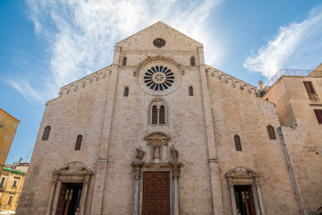 Fototapeta na wymiar Italy, Apulia, Metropolitan City of Bari, Bari. Facade of Cathedral of San Sabino.
