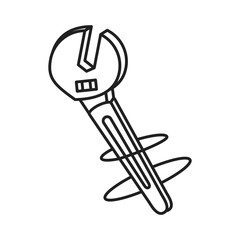 wrench key tool isolated icon