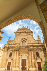 Italy, Apulia, Metropolitan City of Bari, Monopoli. Exterior facade of the Cattedrale della Madonna della Madia.