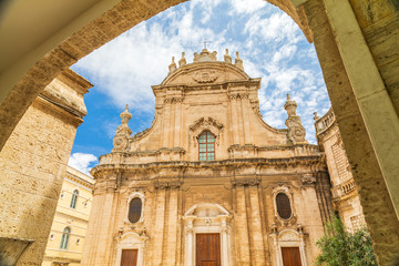Obraz premium Italy, Apulia, Metropolitan City of Bari, Monopoli. Exterior facade of the Cattedrale della Madonna della Madia.