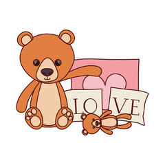 cute bear teddy stuffed with love pillows