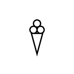 Ice cream in waffle cone vector icon.