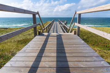 Obraz premium Gangway to Westerland Beach - Sylt, Germany
