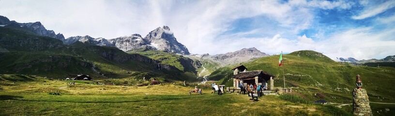 Matterhorn (Monte Cervino) and Church of the Aosta Battalion of the Alpine Troops  