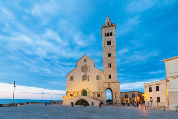 Italy, Apulia, Province of Barletta-Andria-Trani, Trani. San Nicola Pellegrino cathedral. - obrazy, fototapety, plakaty